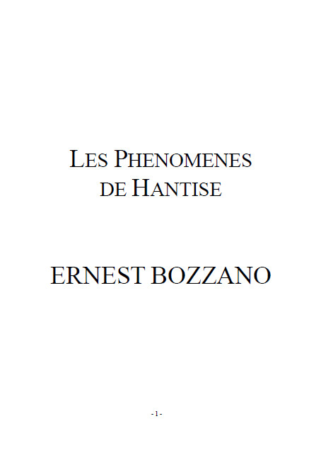 Les phénomènes de hantise