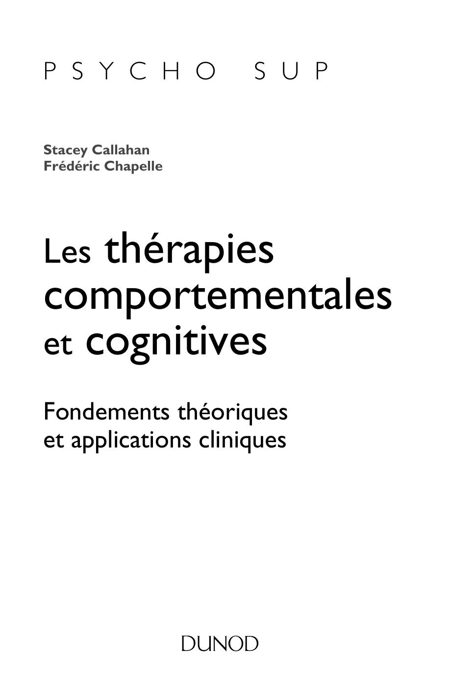Les thérapies comportementales et cognitives