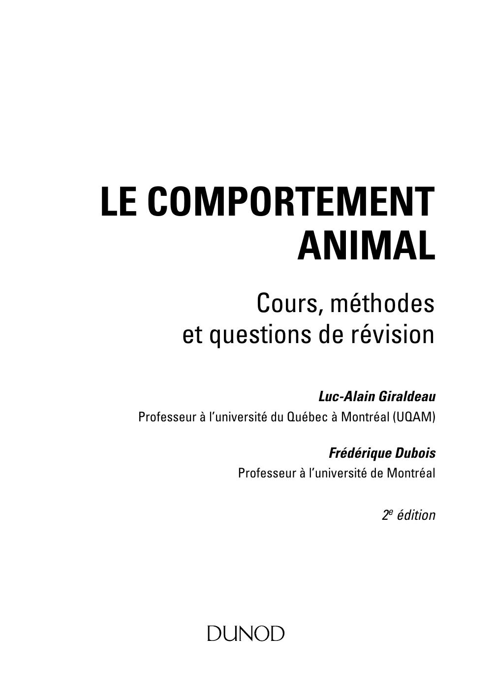 Le comportement animal