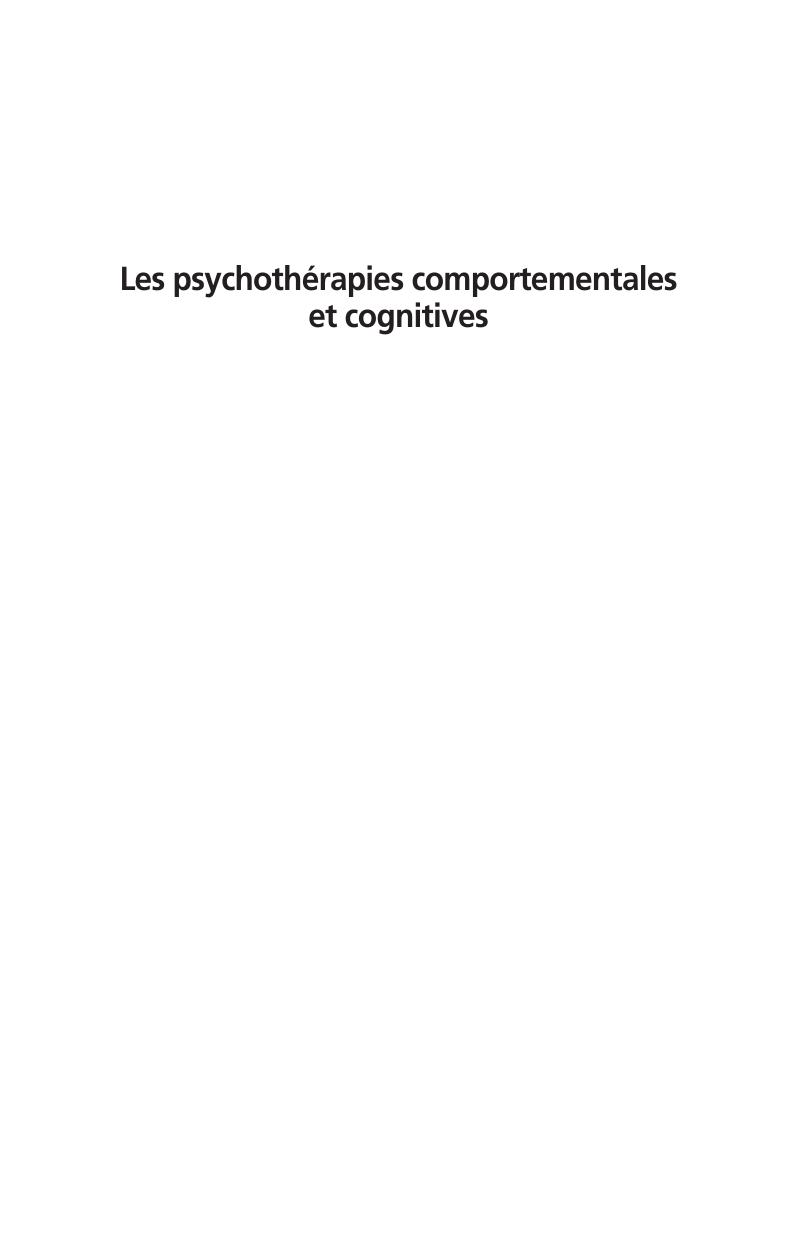 es psychothérapies comportementales et cognitives