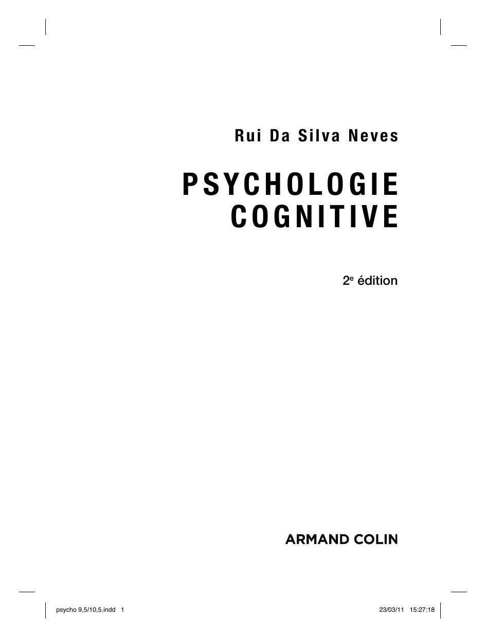 Psychologie Cognitive (2ème édition)