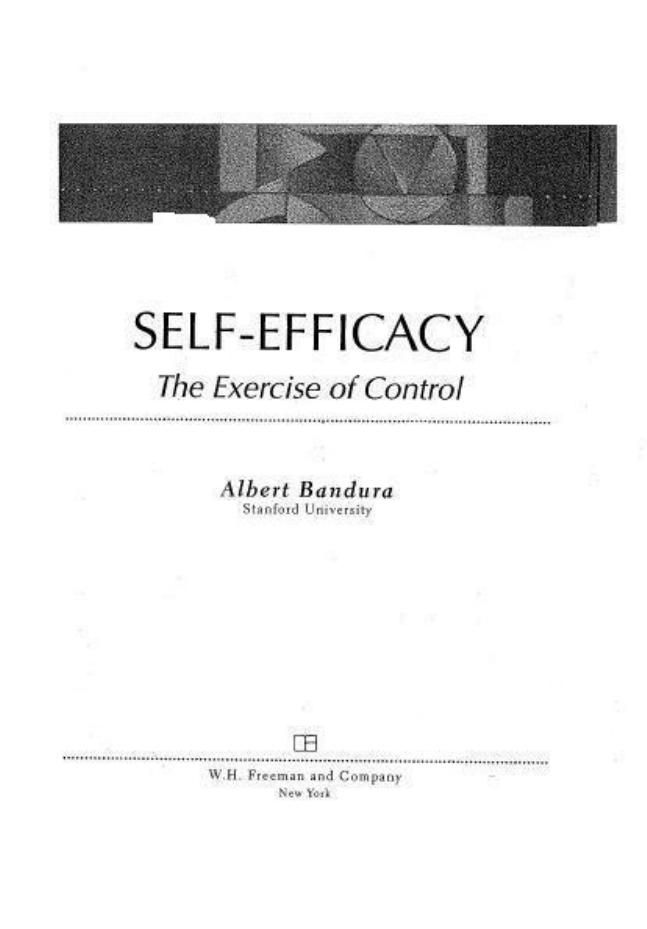 Self-Efficacy The Exercise of Control