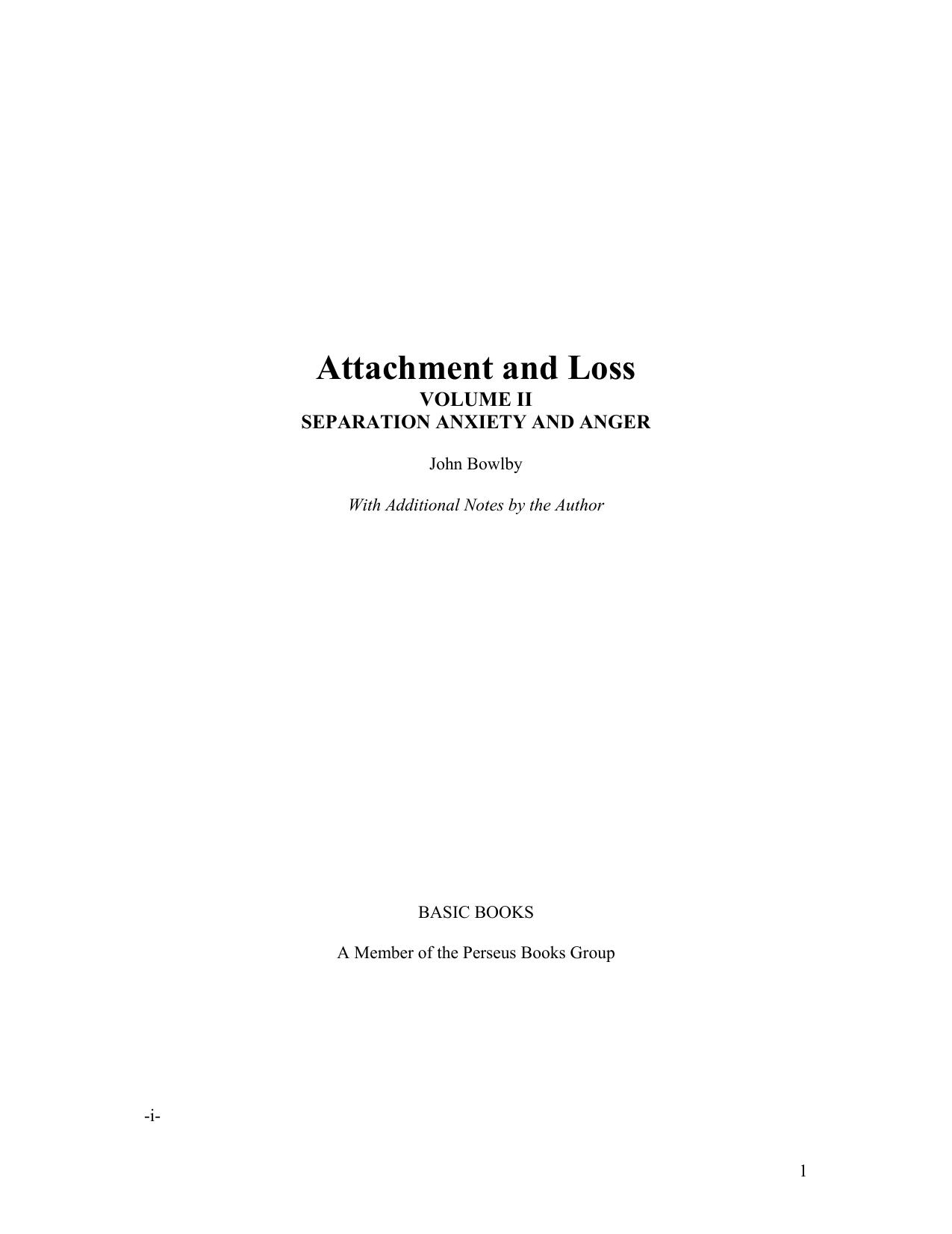 Microsoft Word - Attachment and Loss VOLUME II.doc