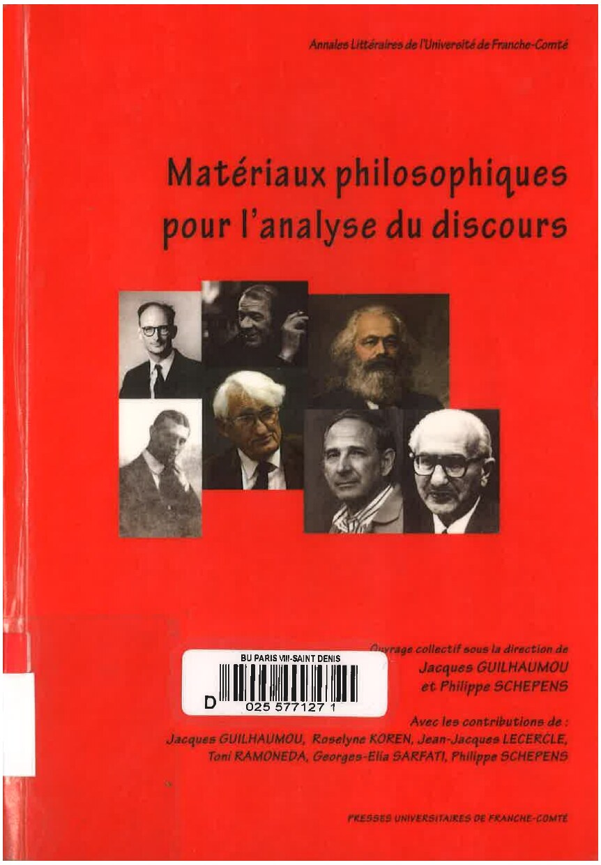 Matériaux philosophiques pour l'analyse du discours